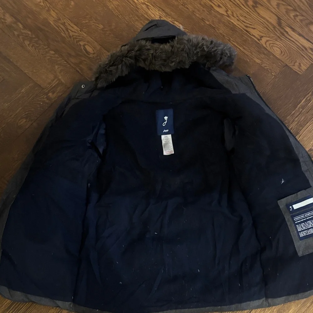 Jacadi Charcoal Puffer Jacket with Faux Fur Hood